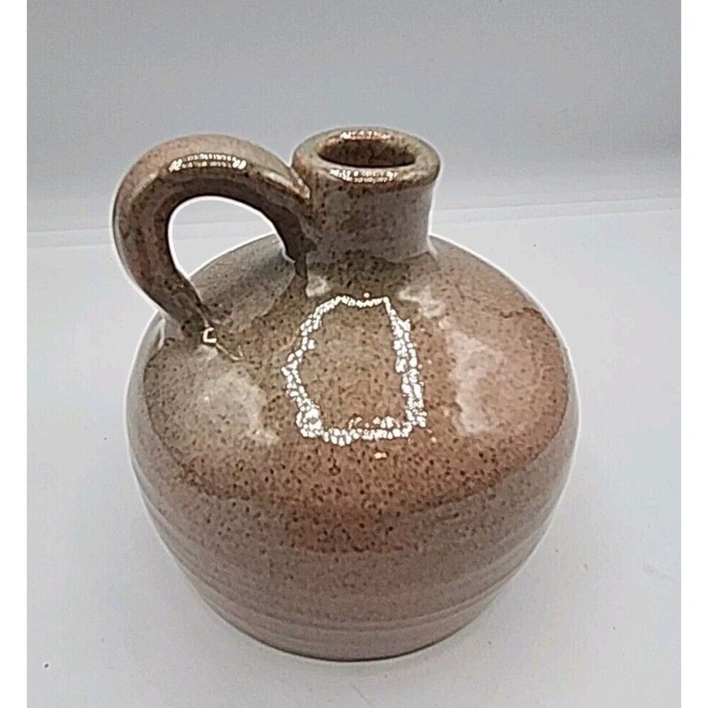 Studio Pottery Speckled Jug Vase Vessel Handmade Vintage Farmhouse Rustic Signed
